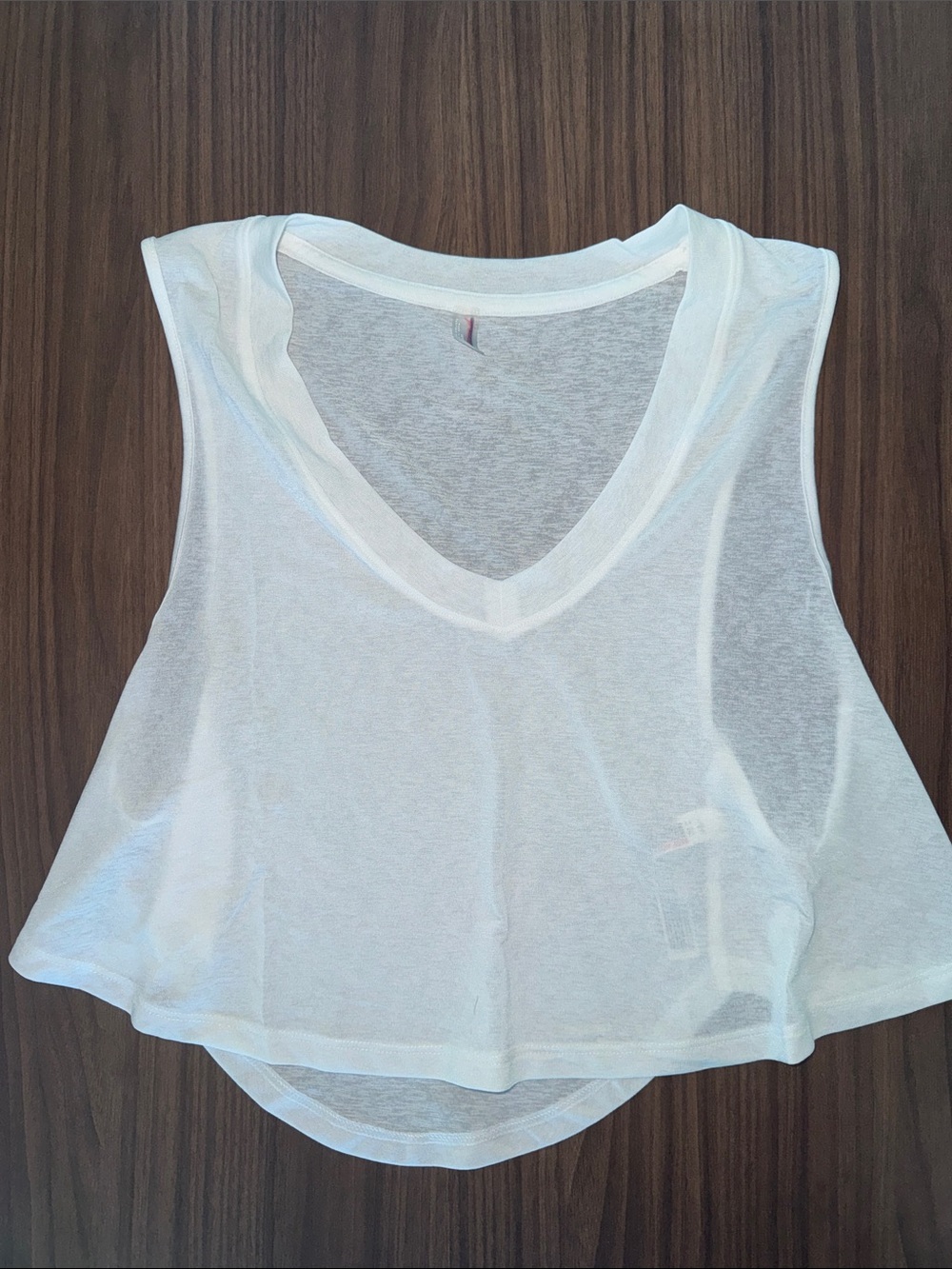 Free People White V-Neck Cropped Tank